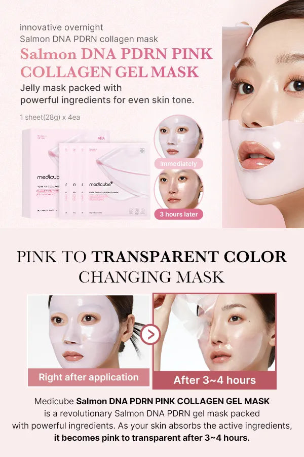 Medicube - PDRN Pink Collagen Gel Mask Set 27g x 4 Sheets